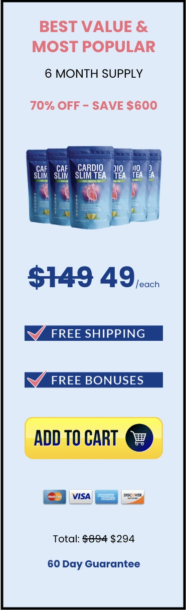 Cardio Slim Tea order six bottles
